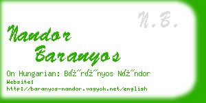 nandor baranyos business card